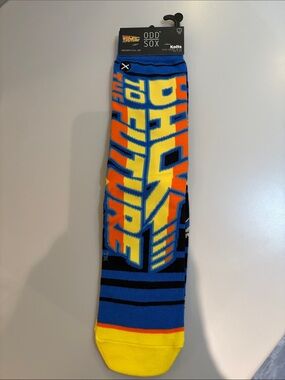 Odd Sox Men’s Blue & Yellow 'Back to the Future' Crew Socks